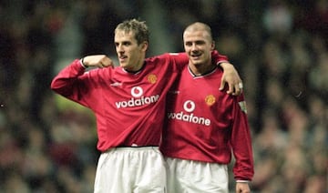 David Beckham y Phil Neville compartieron la camiseta del Manchester United y la Selección Inglesa durante su etapa como futbolistas.