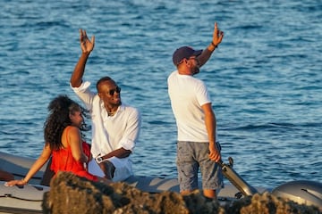 El exatleta jamaicano disfruta de unos días de descanso en la isla ibicenca.