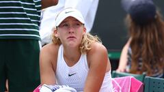 Tennis - Wimbledon - All England Lawn Tennis and Croquet Club, London, Britain - July 10, 2023 Russia's Mirra Andreeva during her fourth round match against Madison Keys of the U.S. REUTERS/Toby Melville