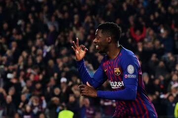 Dembélé celebrates against Spurs