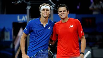 Alexander Zverev y Milos Raonic antes del partido decisivo.