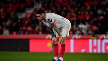 Lucas Ocampos ante el Mallorca.