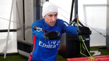 El entrenamiento bajo la nieve del PSG