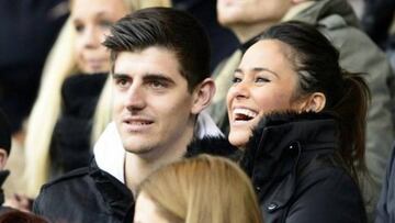 Thibaut Courtois y Marta Domínguez