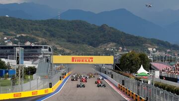 Salida del GP de Rusia. F1. 