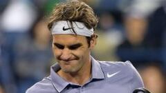 Roger Federer celebra su victoria ante Kevin Anderson.