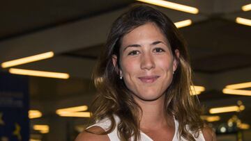 Garbiñe Muguruza a su llegada esta mañana a Mallorca para participar en la primera edición del Mallorca Open