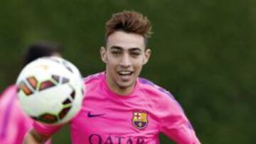 Munir entren&aacute;nodse con el Bar&ccedil;a