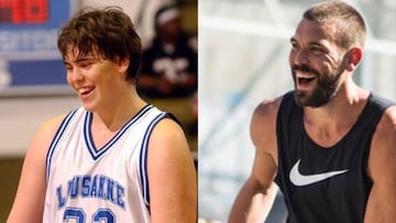 Marc Gasol en 2002 y en 2017.