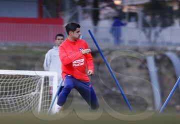 Álvaro Morata se ejercitó en la Ciudad Deportiva del Cerro del Espino.