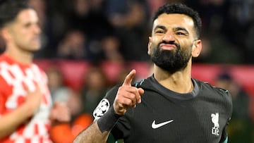 Mohamed Salah, jugador del Liverpool, durante un partido.