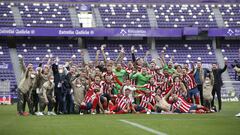 Los jugadores del Atlético de Madrid celebrando el título de campeones de LaLiga Santander después de ganar al Valladolid por 1-2