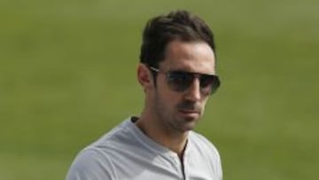 Juanfran, antes de un entrenamiento.