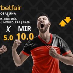 CA Osasuna vs. CD Mirandés: horario, dónde ver y pronósticos