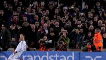 Cristiano celebra el primer gol del Clásico de Copa del Rey.