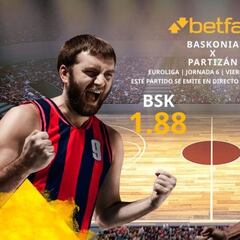 Saski Baskonia vs. BC Partizán: horario, TV, estadísticas, clasificación y pronósticos