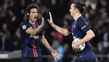 Zlatan Ibrahimovic y Edinson Cavani.