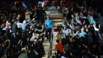 ÍDOLO ACLAMADO. Rafa Nadal, en su espectacular entrada a la cancha del Madison Square Garden.