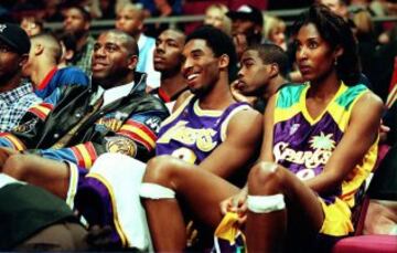 En 1998 con un joven Kobe Bryant y Lisa Leslie.