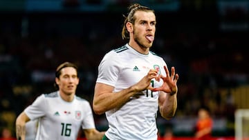 Football Soccer - China v Wales - China Cup Semi-Finals - Guangxi Sports Center, Nanning, China - March 22, 2018 Gareth Bale of Wales celebrates after scoring a goal REUTERS/Stringer