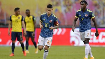 James Rodr&iacute;guez durante el partido de Colombia ante Ecuador.