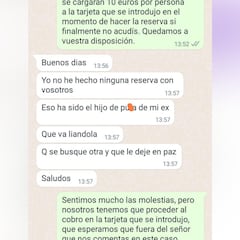 La excusa de un cliente que no va a una reserva en un restaurante: “Mi ex va liándola”