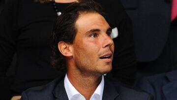 Nadal, durante el partido entre Real Madrid y Manchester City en el  Santiago Bernab&eacute;u, el 4 de mayo de 2016.