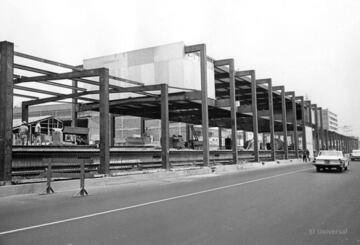 La estación San Antonio Abad cuando comenzaron con la construcción de la Línea 2.
