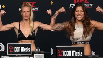 La estadounidense Holly Holm y la brasileña Mayra Bueno Silva.