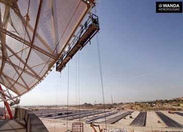 La colocación de las butacas en las obras del Wanda Metropolitano