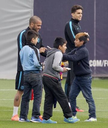 Los jugadores del Barça se lo pasaron como niños