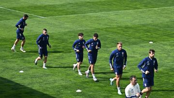 Florence (Italy), 22/03/2023.- Italian players during a training session of the Italian team at Coverciano traning centre in Florence, Italy, 22 March 2023. Italy are facing England and Malta on the 23rd and 26th of March respectively in the qualification for the UEFA EURO 2024. (Italia, Florencia) EFE/EPA/CLAUDIO GIOVANNINI