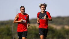 Koke y Griezmann, durante un entrenamiento de la pretemporada.