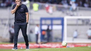 Nicolas Larcamon head coach of Leon during the game Pumas UNAM vs Leon, corresponding to Round 3 of the Torneo Clausura 2023 of the Liga BBVA MX, at Olimpico Universitario Stadium, on January 22, 2023.
<br><br>
Nicolas Larcamon Director Tecnico de Leon durante el partido Pumas UNAM vs Leon, Correspondiente a la Jornada 03 del Torneo Clausura 2023 de la Liga BBVA MX, en el Estadio Olimpico Universitario, el 22 de Enero de 2023.