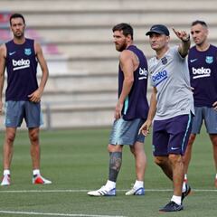 Valverde, con todos menos Denis Suárez en la sesión