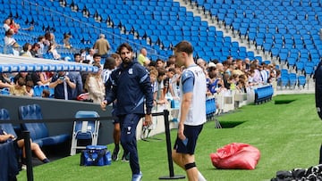 Entrenamiento de la real sociedad en Anoeta a puerta abierta