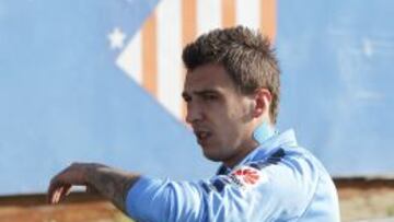 Mario Mandzukic durante el entrenamiento del Atlético