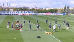 Dura entrada de Casemiro a Courtois en el entrenamiento