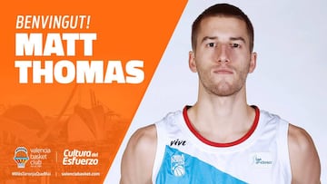 Matt Thomas, nuevo jugador del Valencia Basket.