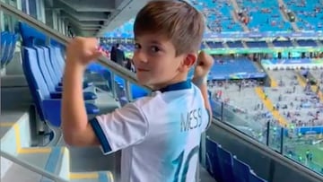 Antonella Roccuzzo y sus tres hijos apoyan a Lionel Messi y Argentina en la victoria ante Catar en la Copa América con motivo de su 32 cumpleaños.