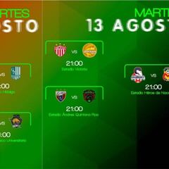 Partidos y horarios de la Copa MX, jornada 3