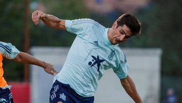 Gerard Moreno, ayer en Las Rozas durante el entrenamiento de la Selecci&oacute;n.