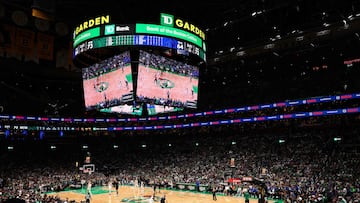 A general view during the third quarter between the Dallas Mavericks and the Boston Celtics in Game One of the 2024 NBA Finals at TD Garden