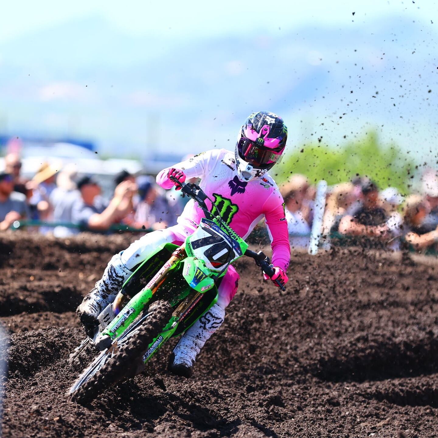 Jorge Prado, con la Kawasaki en la ronda de Colorado de Pro Motocross.