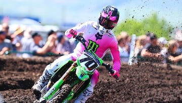 Jorge Prado, con la Kawasaki en la ronda de Colorado de Pro Motocross.