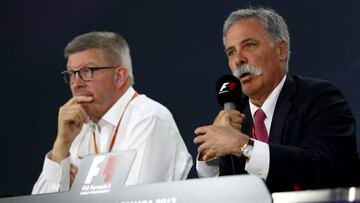 Ross Brawn y Chase Carey, de Liberty Media.