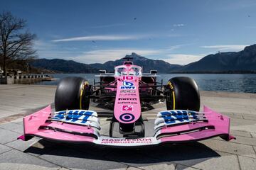Racing Point se presenta en Austria con la nueva decoración del RP20 sobre el coche de 2019.