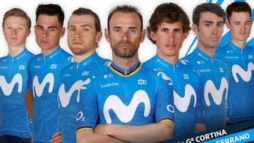 Cartel promocional del Movistar Team para la Cl&aacute;sica de Almer&iacute;a, con Alejandro Valverde e Iv&aacute;n Garc&iacute;a Cortina como grandes bazas.