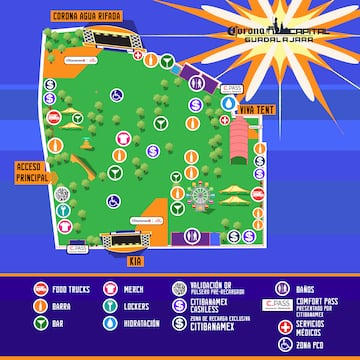 Mapa Corona Capital Guadalajara