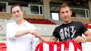 <b>PRESENTADO. </b>Ángel será jugador del Girona durante la próxima temporada.